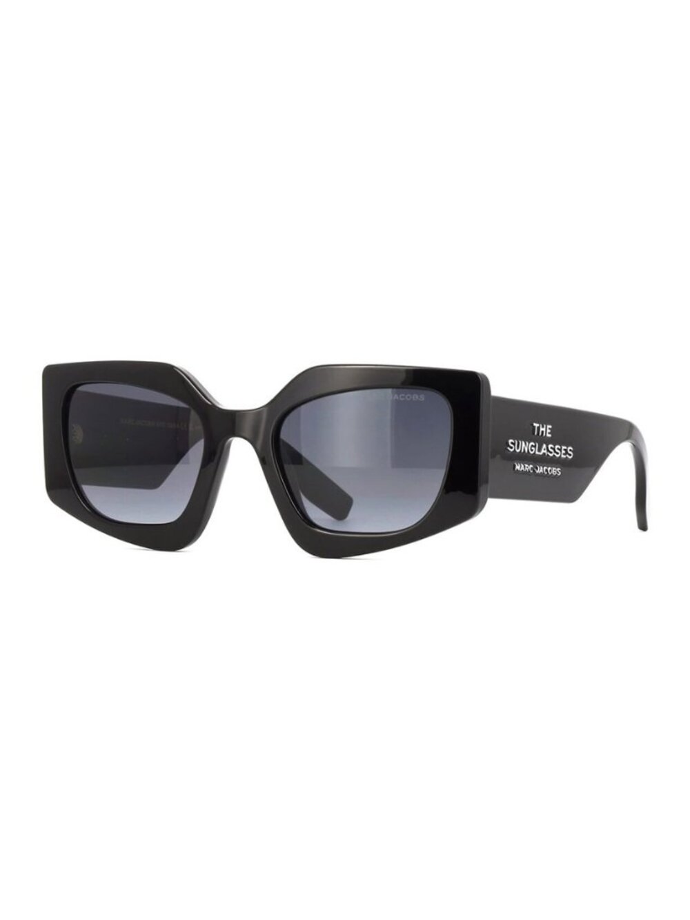 New Authentic Marc Jacobs Unisex Shiny Black Cat Eye Acetate Sunglasses